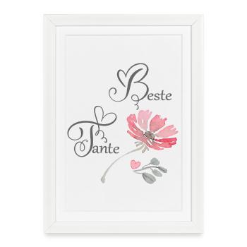 Meilleure tante - Affiche encadrée (27 × 37 cm) - blanc - Devant