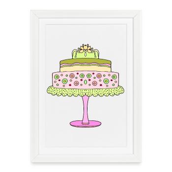Gâteau - Affiche encadrée (27 × 37 cm) - blanc - Devant