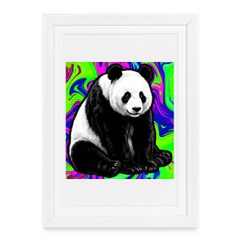 panda - Framed poster (27 × 37 cm) - white - Front