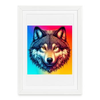 Wolf - Framed poster (27 × 37 cm) - white - Front
