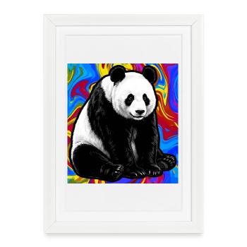 panda - Affiche encadrée (27 × 37 cm) - blanc - Devant