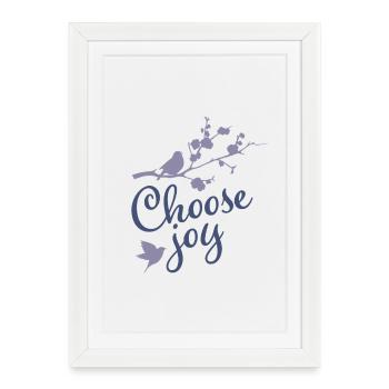 Choisissez Joy Floral Bird Inspirational - Affiche encadrée (27 × 37 cm) - blanc - Devant