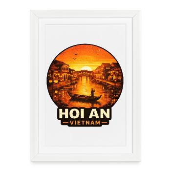 Hoi An Vietnam Sunset Skyline - Affiche encadrée (27 × 37 cm) - blanc - Devant