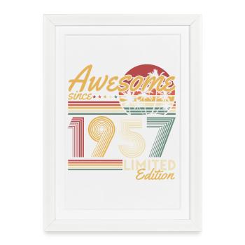 1957 Vintage Vintage Birthday Gift Retro - Framed poster (27 × 37 cm) - white - Front