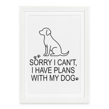 Chien - Amoureux des chiens - Affiche encadrée (27 × 37 cm) - blanc - Devant