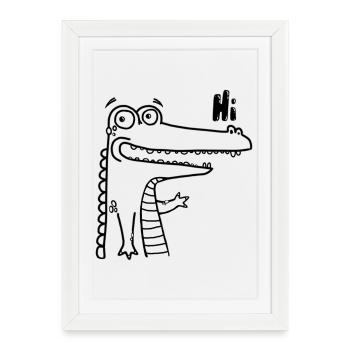 Bon Hi-Croco - Affiche encadrée (27 × 37 cm) - blanc - Devant