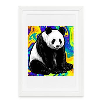 panda - Affiche encadrée (27 × 37 cm) - blanc - Devant