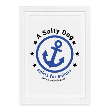 A Salty Dog - Shirt Hoodie Segeln Nordsee Ostsee - Gerahmtes Poster (27 × 37 cm) - Weiß - Vorne