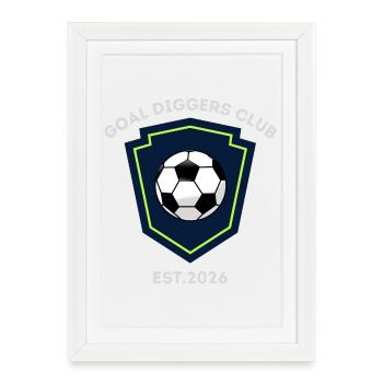 Goal Diggers Club Crest - Framed poster (27 × 37 cm) - white - Front