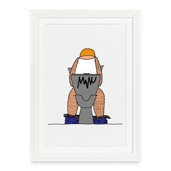 WC-signature - Affiche encadrée (27 × 37 cm) - blanc - Devant