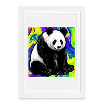 panda - Framed poster (27 × 37 cm) - white - Front
