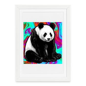 panda - Framed poster (27 × 37 cm) - white - Front
