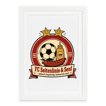 FC Seitenlinie & Senf - Gerahmtes Poster (27 × 37 cm) - Weiß - Vorne