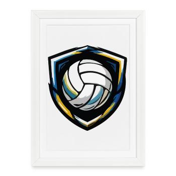 Volleyball Shield Emblem - Framed poster (27 × 37 cm) - white - Front