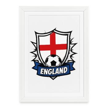 Drapeau et ballon du Bouclier d’Angleterre - Affiche encadrée (27 × 37 cm) - blanc - Devant