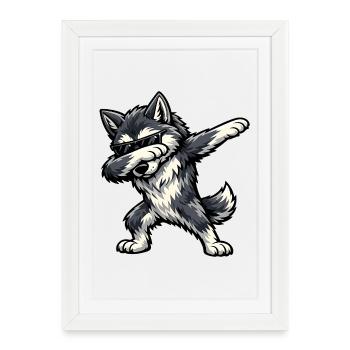 Chasse au chien de loup tchécoslovaque, chien de limier tchécoslovaque - Affiche encadrée (27 × 37 cm) - blanc - Devant