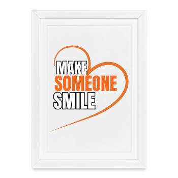 Faites sourire quelqu’un Typographie minimaliste du cœur - Affiche encadrée (27 × 37 cm) - blanc - Devant