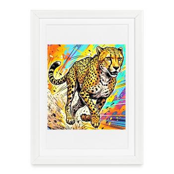 cheetah - Framed poster (27 × 37 cm) - white - Front