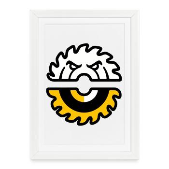 Graphique de face à scie circulaire - Affiche encadrée (27 × 37 cm) - blanc - Devant