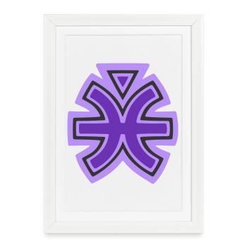 Pisces and Water Tribal Symbol - Framed poster (27 × 37 cm) - white - Front