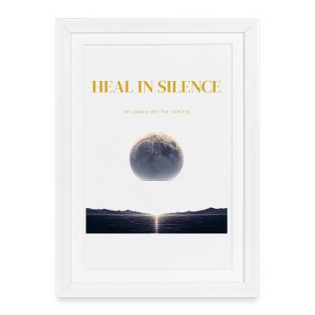 Guérissez en silence – Laissez la paix parler - Affiche encadrée (27 × 37 cm) - blanc - Devant
