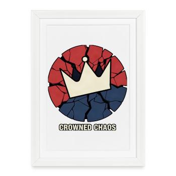 CHAOS CROWN – Symbole de la Couronne Brisée - Affiche encadrée (27 × 37 cm) - blanc - Devant