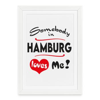 Hamburg Stadt Ville Ville Ville Urbaine de T-shirts Heimatliebe - Affiche encadrée (27 × 37 cm) - blanc - Devant