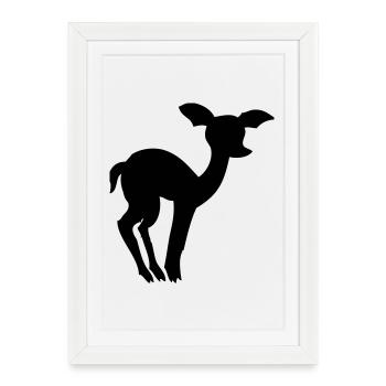 Cerf - Affiche encadrée (27 × 37 cm) - blanc - Devant