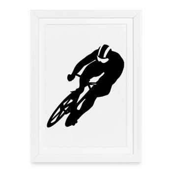 Cycling - Affiche encadrée (27 × 37 cm) - blanc - Devant