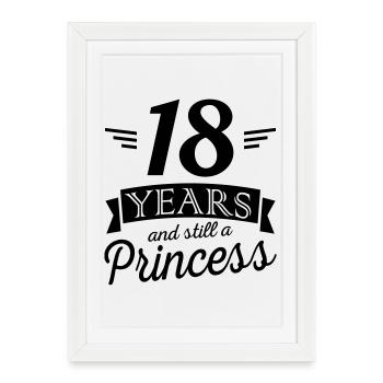 18 ans et encore une princesse - Affiche encadrée (27 × 37 cm) - blanc - Devant