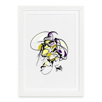 Abstrait - Visage - Affiche encadrée (27 × 37 cm) - blanc - Devant