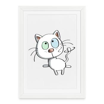 Chat en tournée - Chats - Chatons - Chatons - Animal - Affiche encadrée (27 × 37 cm) - blanc - Devant