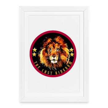 Le dernier royaume - Lion - Affiche encadrée (27 × 37 cm) - blanc - Devant
