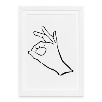 main - Affiche encadrée (27 × 37 cm) - blanc - Devant