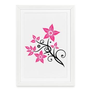 Belle fleurs en filigrane. Élément floral. - Affiche encadrée (27 × 37 cm) - blanc - Devant