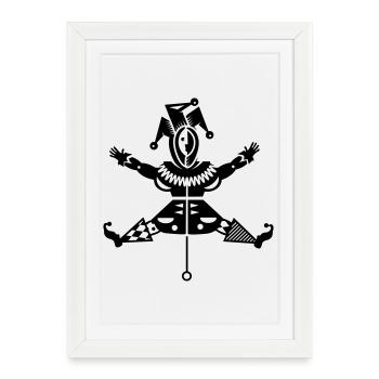 Jumping jack with jester hat - Framed poster (27 × 37 cm) - white - Front