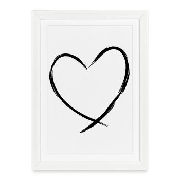 coeur amour symbole cadeau anniversaire amitié - Affiche encadrée (27 × 37 cm) - blanc - Devant