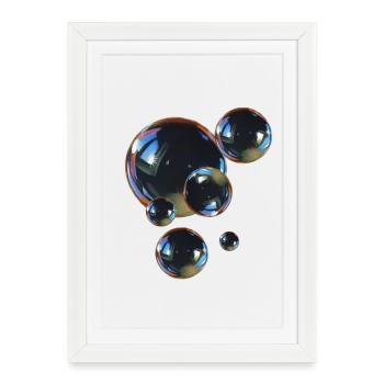 Art des bulles réfléchissantes - Affiche encadrée (27 × 37 cm) - blanc - Devant