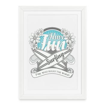 SURF, SURF - Affiche encadrée (27 × 37 cm) - blanc - Devant