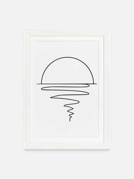 Sunset - Gerahmtes Poster (27 × 37 cm) - Weiß