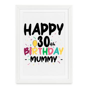 Birthday Burst Letters - Framed poster (27 × 37 cm) - white - Front