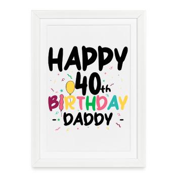 Colorful Birthday Letters - Framed poster (27 × 37 cm) - white - Front
