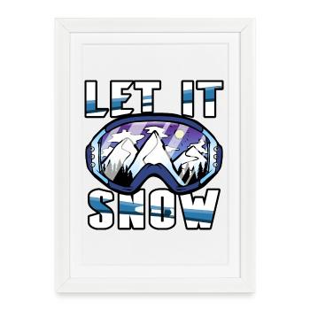 Sports d’hiver Ski - Affiche encadrée (27 × 37 cm) - blanc - Devant