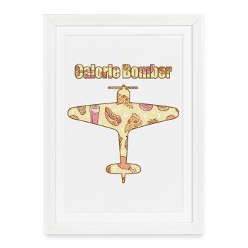 Bombardier de calories de restauration rapide - Affiche encadrée (27 × 37 cm) - blanc - Devant