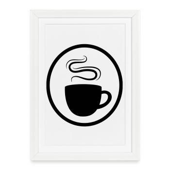 Coffee cup - Framed poster (27 × 37 cm) - white - Front
