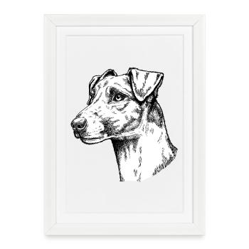 Fox Terrier Smooth Hair Portrait - Framed poster (27 × 37 cm) - white - Front