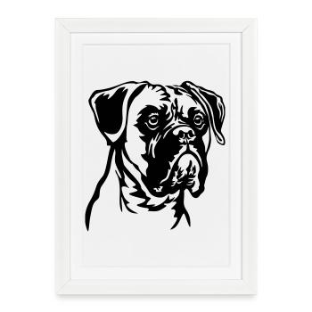 Tête de boxeur - Affiche encadrée (27 × 37 cm) - blanc - Devant