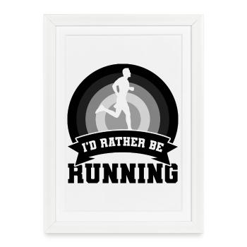 Funny runner joke - Framed poster (27 × 37 cm) - white - Front