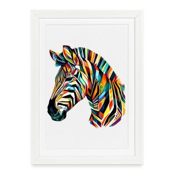 Zebra - Framed poster (27 × 37 cm) - white - Front