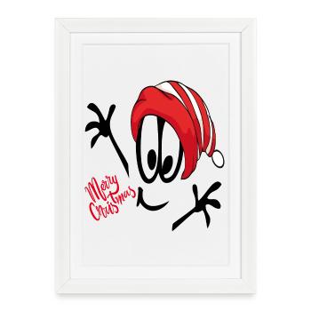 Père Noël Joyeux Noël Bande Dessinée - Affiche encadrée (27 × 37 cm) - blanc - Devant